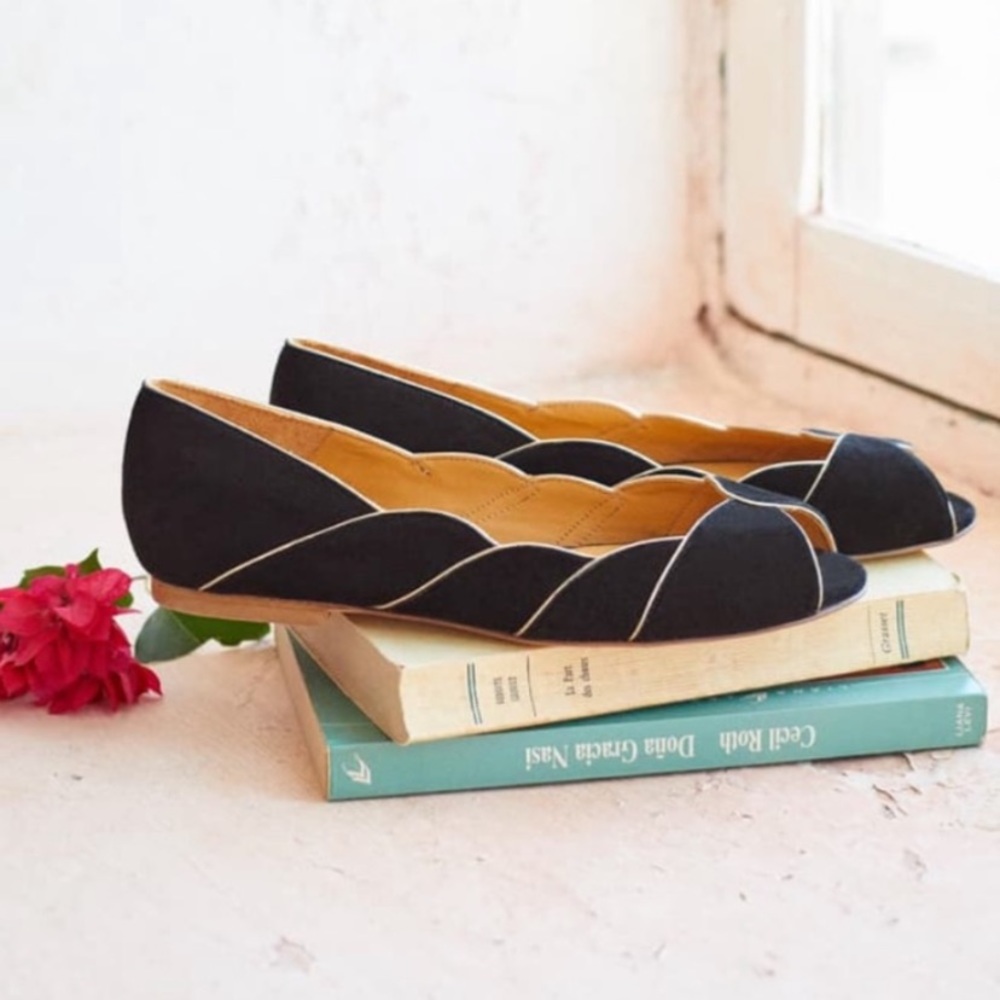 Sezane Suzanne Peep Toe Flats